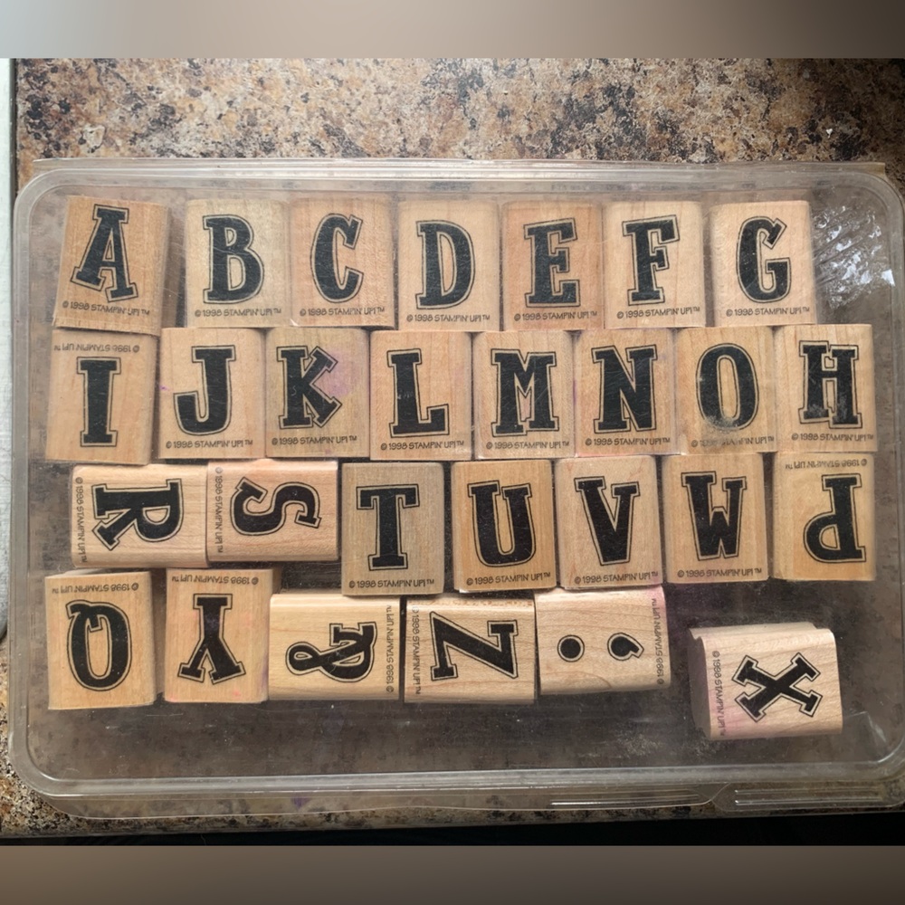 Stampin' Up! Black Wooden Alphabet Stamp Set